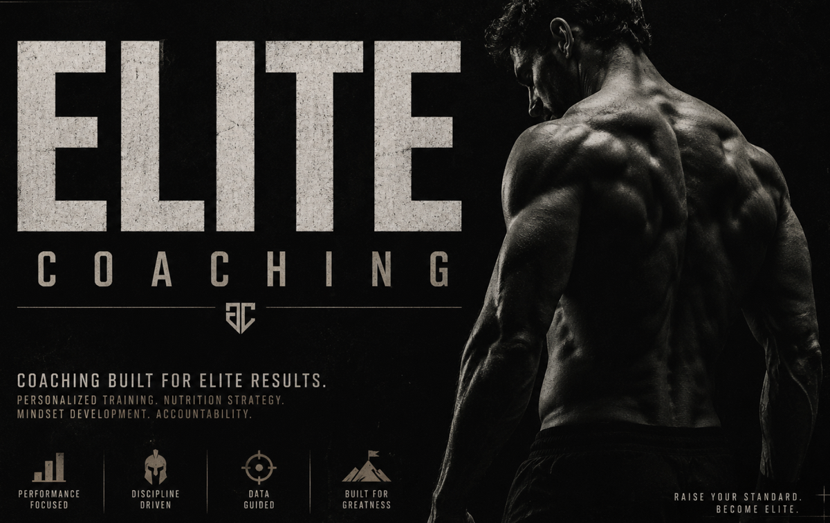 Elite Coaching — performance focused, discipline driven, data guided coaching built for elite results with personalized training, nutrition strategy, mindset development, and accountability