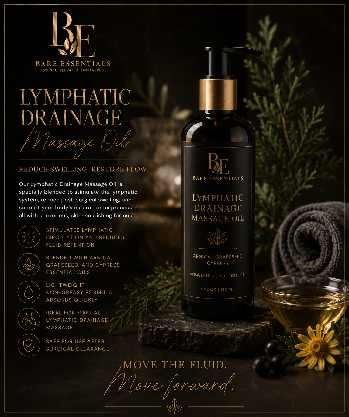 Bare Essentials Lymphatic Drainage Massage Oil